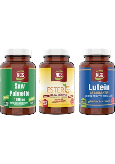 Ncs Lutein 120 Tablet + Ncs Ester Vitamin C 120 Tablet + Ncs Saw Palmetto120 Tablet