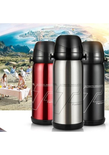 Novahub Mavi Wtempo 800 Ml Paslanmaz Çelik Termos Açık Spor Büyük Kapasiteli Su Isıtıcısı Kahve Çay Su Şişesi Süt Termos Mavi Mavi