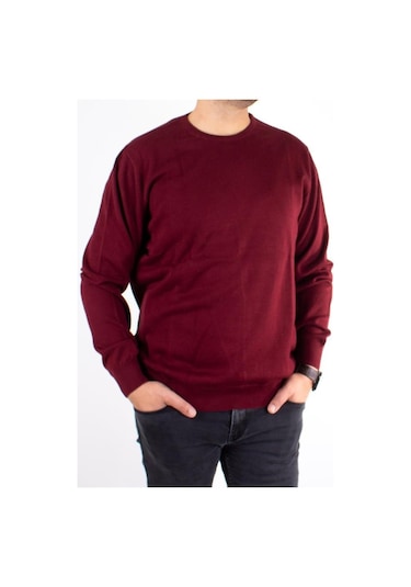 Twister 3621 Bordo Bisiklet Yaka Büyük Beden Erkek Kazak