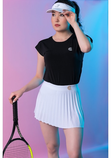 Courtmax Pileli Beyaz Tenis Eteği