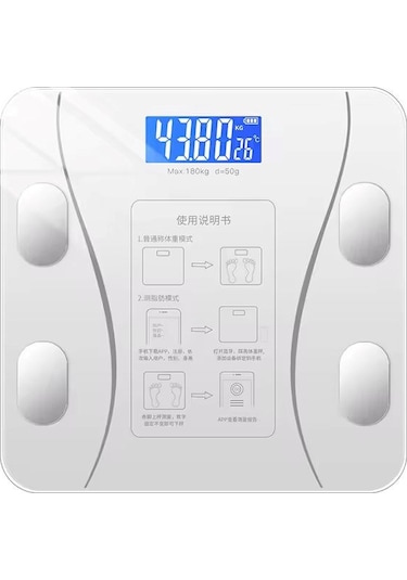 Concord C-w01 Dijital Akıllı Bluetooth Baskül - Beyaz - Pil Hediyelidir