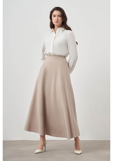 Bsc Kloş Bej Etek 001