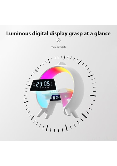 Gajeena G66 Multifonksiyonlu Bluetooth Hoparlör: Renkli Işık Efekti, Saat Gösterimi, Konuşma Fonksiyonu, Kablosuz Şarj Ve Taşınabilir Karaoke