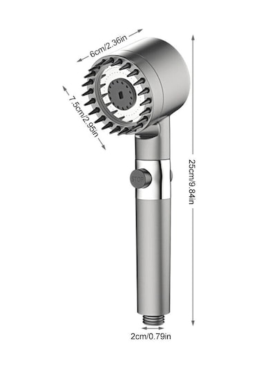 Qianfan Masajlı Filtreli 3 Fonksiyonlu Siyah El Duşu, Siyah
