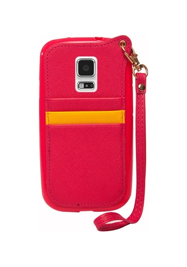 Fitcase Samsung S5 (G900) Badi Kartlikli Arka Kapak Pembe 225305772