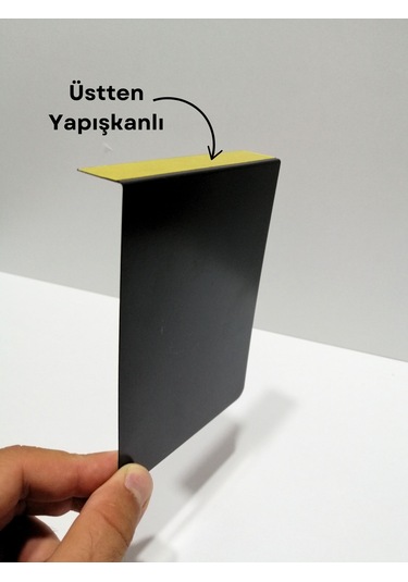 10 Ad Pvc Karatahta Siyah Etiket Pano 14x10 Cm Yapışkanlı İsimlik