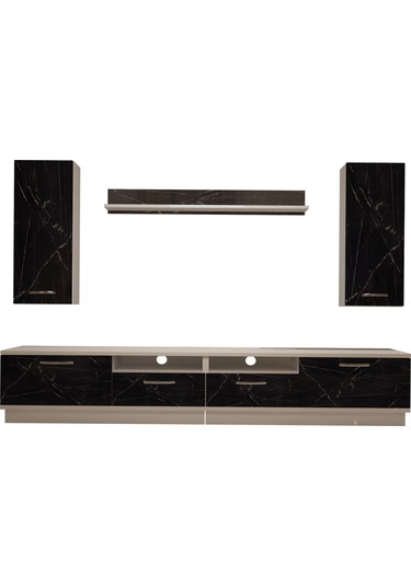 Decoraktiv Trendstyle 5220d Mdf Tv Ünitesi Tv Sehpası Beyaz - Siyah Mermer