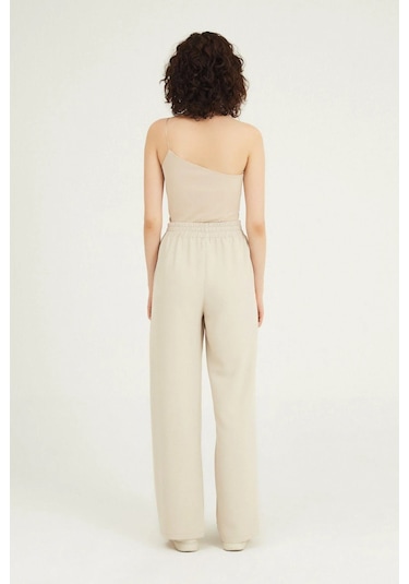 Beli Lastikli Bol Paça Pantolon Taş Taş