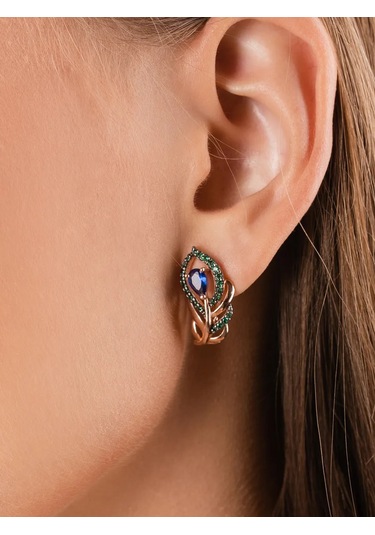 Lamponi 925 Ayar Gümüş Elmas Ve Safir Zambak Küpeleri İncirimlı 291819426 Altın