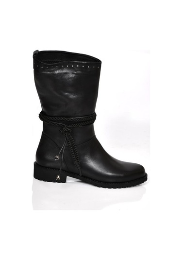 Burç 08020 Kadın Günlük Hakiki Deri Çizme Bot 001