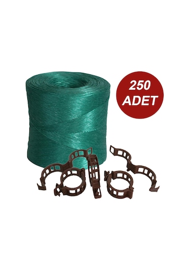 Sera İpi ve Bitki Klipsi Fide Bağlama İpi 250 Adet Her Bitkiyle U