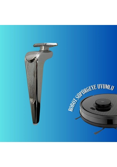 21 Cm Metal Klas Koltuk Ayağı Mobilya Ayağı Ünite Ayağı Konsol Ayağı Puf Berjer Ayağı 4 Adet Krom