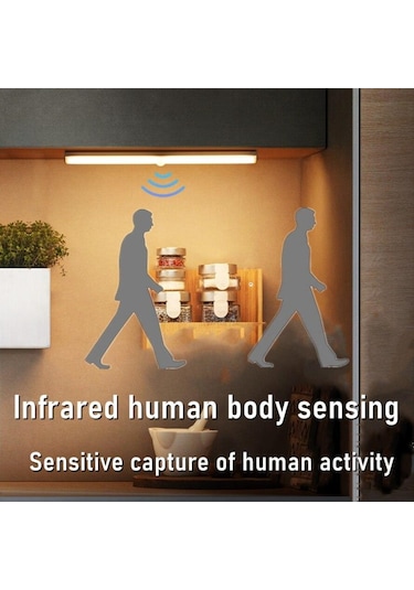 Sıcak Beyaz Usb Şarj Edilebilir Lamba Led Gece Lambası Hareket Sensörlü Led Işık Mutfak Dolap Dolap Aydınlatması 22cm/32cm/52cm Alüminyum Led'ler 32cm Sıcak Beyaz