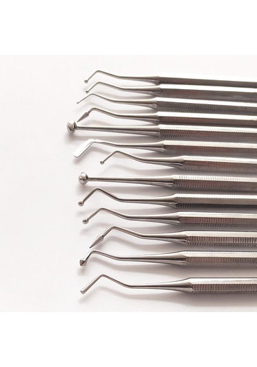 Çift Uçlu Paslanmaz Çelik Amalgam Plastik Dolum Spatulası