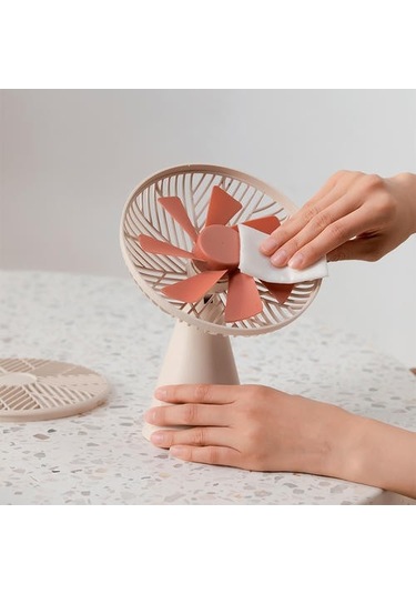 Masaüstü Fan Rainforest Versiyonu Şarj Edilebilir El Fan Çıkarılabilir Mini Sessiz Fan Soğutucu Ev Ofis Açık Hayranları 6551 Beyaz