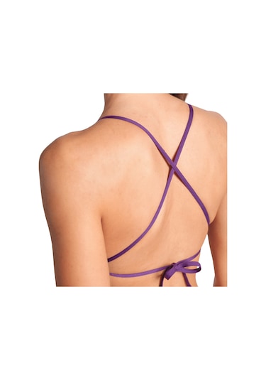 Arena Team Swim Top Tie Back Solid Kadın Mor Yüzücü Bikini Üstü 004768930 Mor