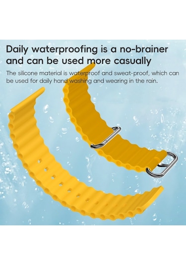 iOs Watch Uyumlu 42mm Zga Ocean Silikon Saat Bandı İçin Siyah