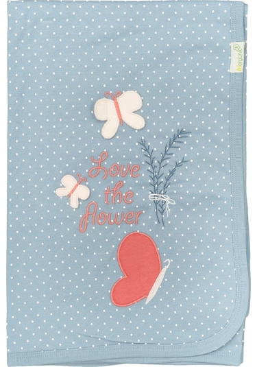 Biorganic 64585 Wild Flowers Bebek Battaniyesi 85 X 90 Cm Mavi