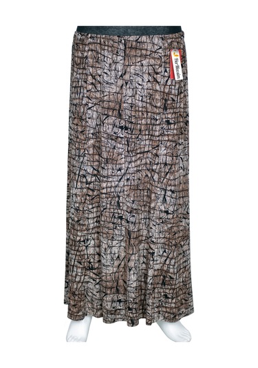 Hesna Kadın Betül 8 Parça Lastikli Astarsız Taş Beji Etek Desen 46 Siyah