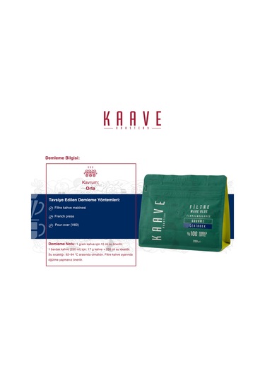 Kaave Roastery Mare Blue Çekirdek Kahve 4 x 250 G