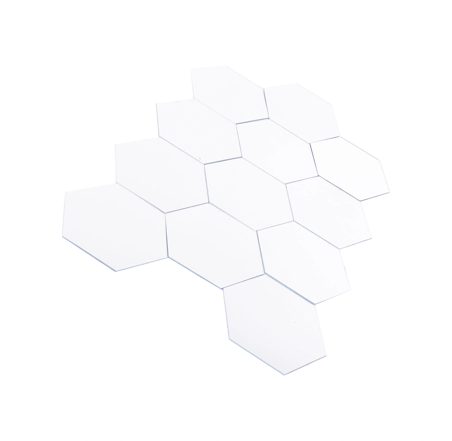 Hangfox 12 Adet Gümüş Renkli Akrilik Yansıtır, Altıgen Şekilli Duvar Sticker, Ev Dekorasyonu Yansıtıcı, Yeni Malzeme Diğer