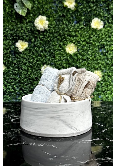 Betonmall Beton Havluluk Banyo Tuvalet Wc Çok Amaçlı Düzenleyici Tabak 20 Cm - Beyaz Beyaz