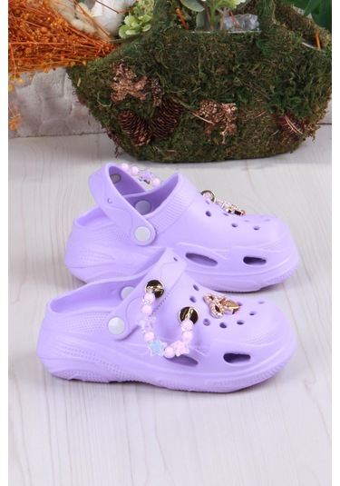 Fort Clx 6990 Plaj Deniz Havuz Terliği Hafif Rahat Esnek Kız Çocuk Terlik Mor