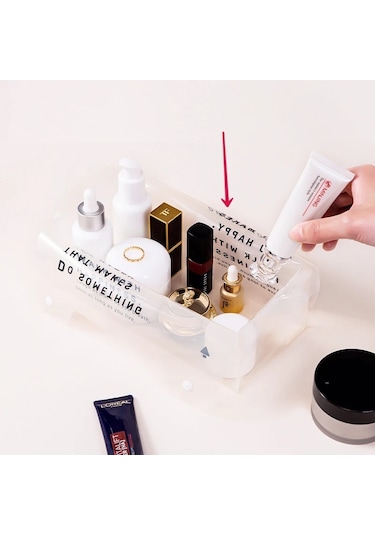 Beyaz-şeffaf Pvc Doku Kutusu Katlanabilirpeçete Tutucu Basit Çentik Tasarımı Su Geçirmez Çok Fonksiyonlu Saklama Kutusu Doku Kutusu Ev Dekor