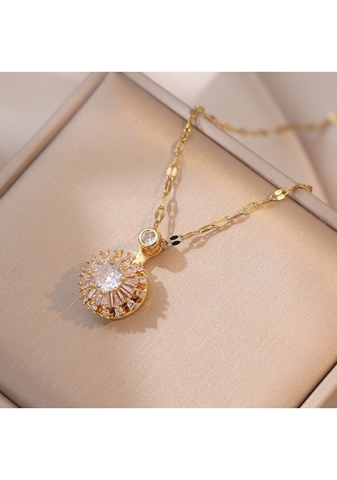 Bayan Kolye: Moda Estetiği Titanyum Çelik Kolye No.45 Çok REnkli