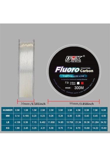 300 M Florokarbon Kaplı Olta 0.14mm-0.50mm 4.136lb-34.32lb Karbon Fiber Olta Yem Hattı Batan Hattı Japonya 0.20mm-7.15lb