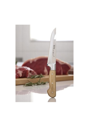 Lazreis Kurban Bıçağı No2, El Yapımı Paslanmaz Çelik Bıçak 16cm Ahşap