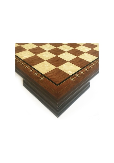 Helena Wood Art El Yapımı Ahşap Satranç Tablası Kızıl