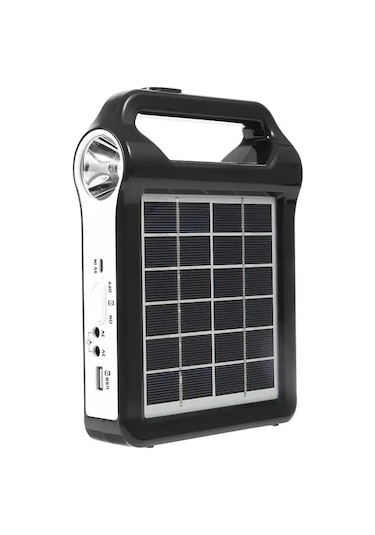 Techtic Kamp Lambası Solar El Feneri Güneş Enerjili Kamp Feneri Siyah