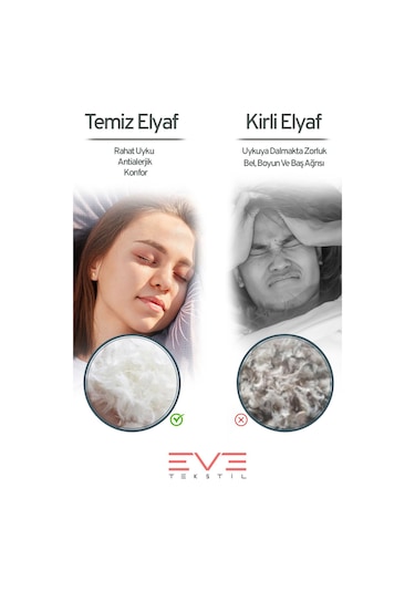 Eve Tekstil 10 Adet Yellow Dream Serisi Fermuarlı Antialerjik Silikon Elyaf Dolgulu Yastık 50x70cm 1200gr