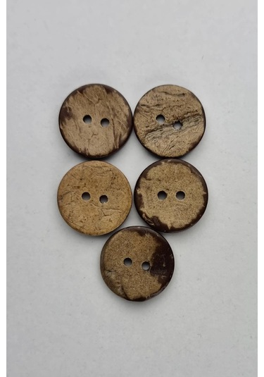 Orta Boy 18 Mm Doğal Desenli Kokonat Kaban Çeket Hırka Yelek Düğmesi 5 Adet
