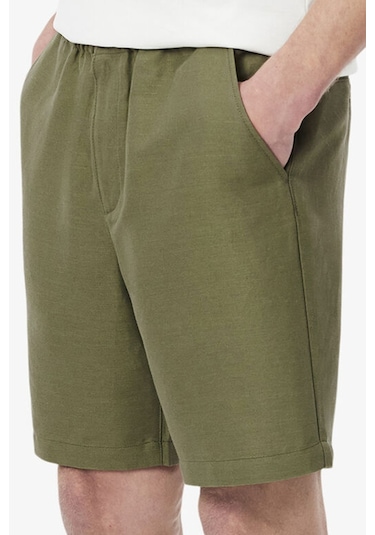 Lacoste Mens Reguler Fit Linen Blend Shorts Erkek Keten Şort Haki