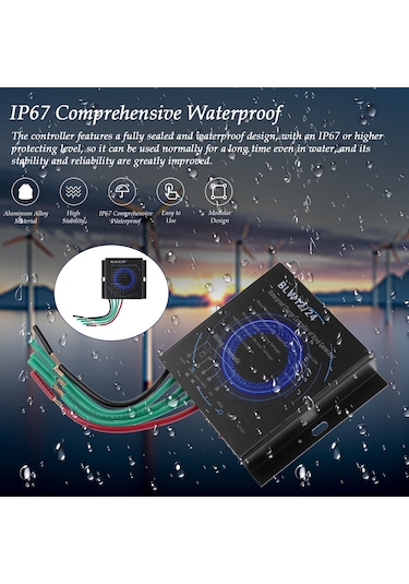 Geeroyoo "ıp67 Su Geçirmez Rüzgar Türbini Kontrol Cihazı - 12v/24v/48v Modelleri İle 1000w'a Kadar Güç"