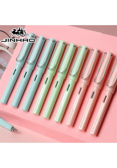 Jinhao Dolma Kalem Sert Mika Gövde F Uç Pastel Toz Pembe