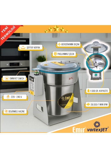 Fıstık Öğütücü Değirmen Makinesi 1500 Gr 28000 Devir