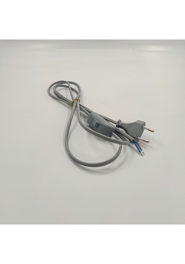 2 Metre Aç-kapa Arapuar Anahtarlı Fişli Gri Renk Kablo