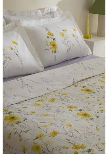 Karaca Home Rosella %100 Pamuk Çift Kişilik Nevresim Takımı Sarı Sarı
