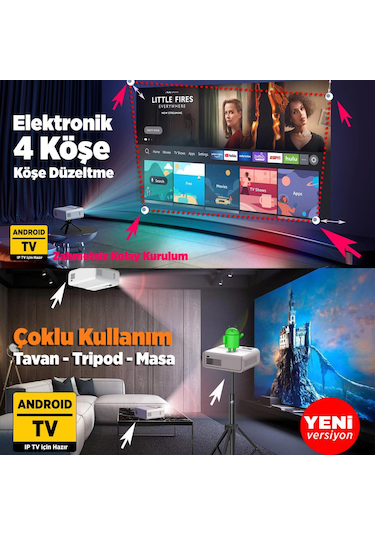 Vankyo Sunspark 500 W 5G 240" Android TV 1080P Destekli Projeksiyon Cihazı