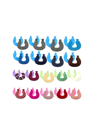 U-şekilli Pvc Sıcak Kompres Omuz Ve Boyun Patlamaya Dayanıklı Su Enjeksiyonlu Sıcak Su Torbası Mor + Mor Örme