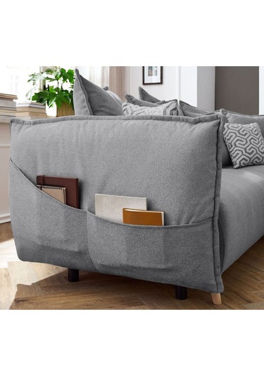 Puffy Sandıklı Köşe Koltuk Gri Sağ Köşe Gri