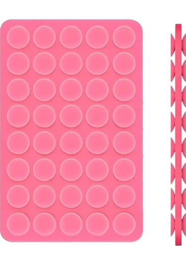 Goldenqian Çift Taraflı Silikon Vantuz Cep Telefonu Fikstürü İçin Vantuz Yapışkanlı Silikon Kauçuk Enayi Ped Sabit Ped Pink-1pc Pink-1pc