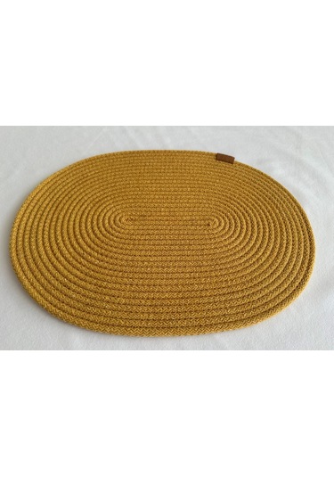 Jüt Amerikan Servis Sofra Altlığı, Masa Dekoru Supla Oval 30x40 8li Hardal