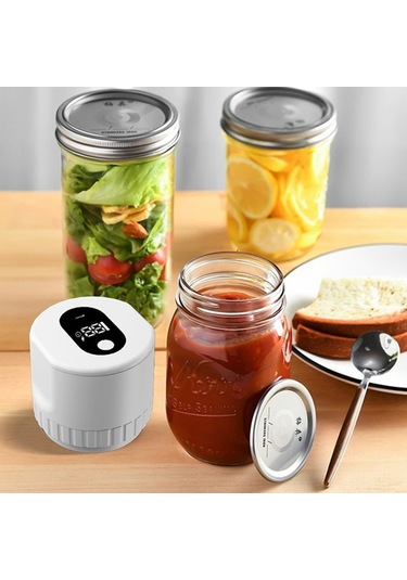 Didadodo Elektrikli Vakumlu Kavanoz Mühürleme Makinesi - Taşınabilir Şarjlı Gıda Saklama Cihazı Beyaz Beyaz
