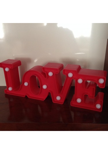 Love Temalı Lamba Çok Renkli