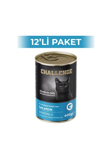 Challenge Somon Balıklı Kısırlaştırılmış Yetişkin Kedi Konservesi 12 x 400 G