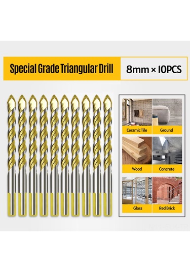 Xindoker 8mm Karbür Matkap Uçları 10'lu Set - Çelik Ve Beton Delme İçin Yüksek Kalite